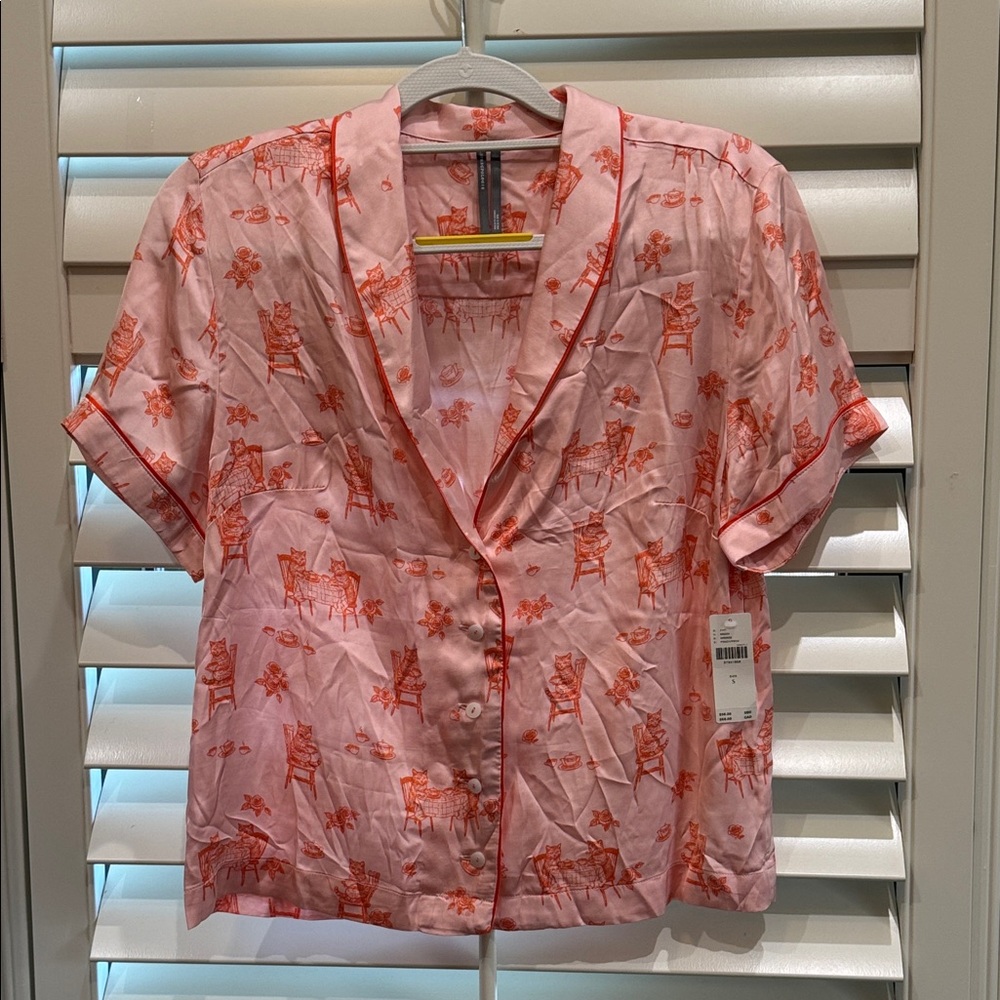 Anthropologie Kitty Short Sleeve Pajama Top